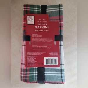 HOLIDAY PLAID NAPKINS (SET OF 8)